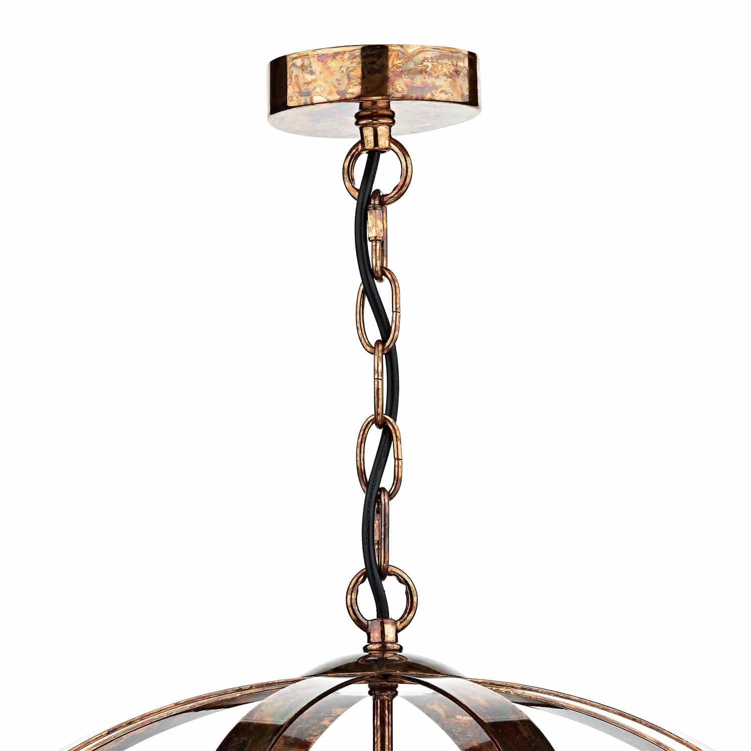 dar lighting Symbol 3 Light Pendant Petrol Copper SYM0364