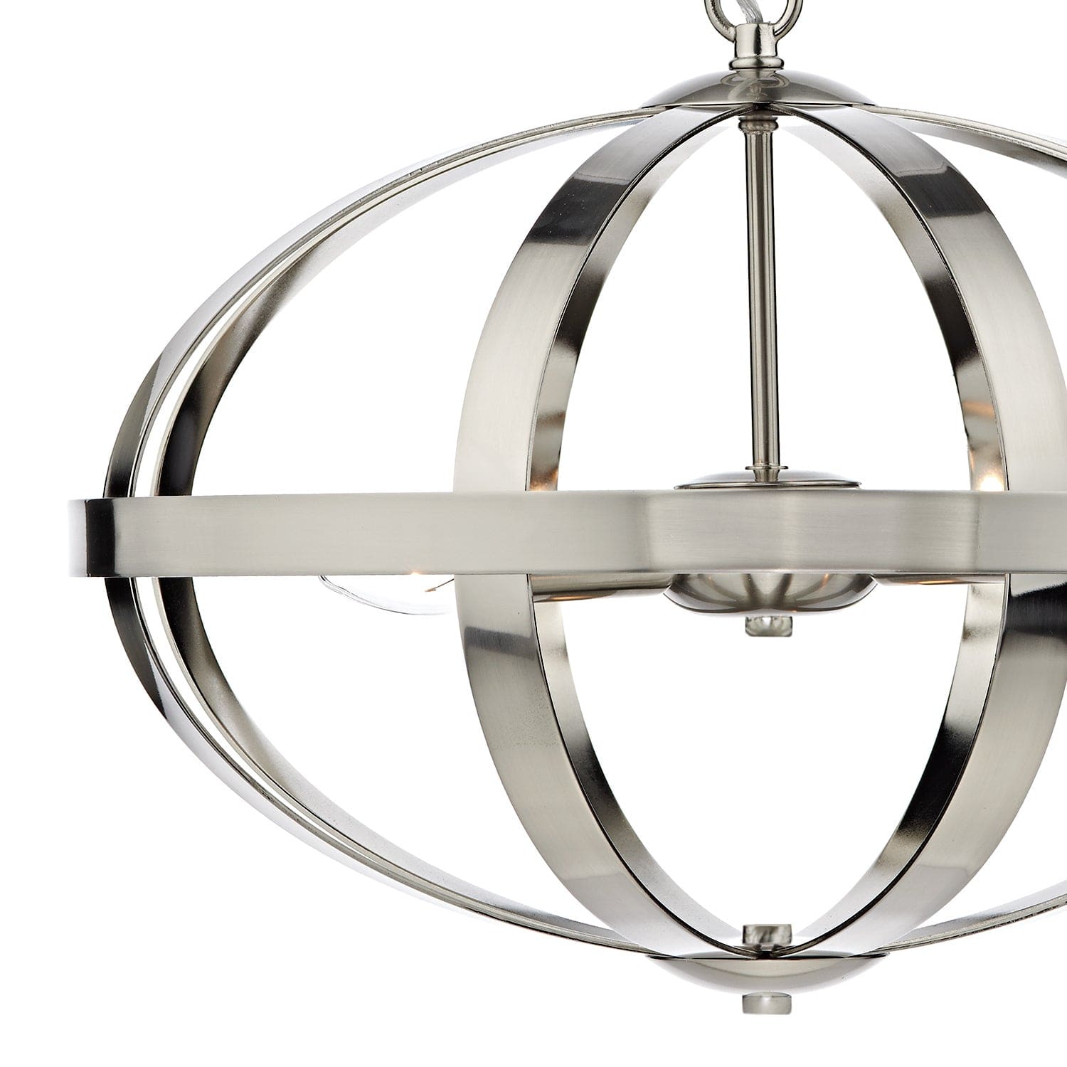 dar lighting Symbol 3 Light Pendant Satin Chrome SYM0346