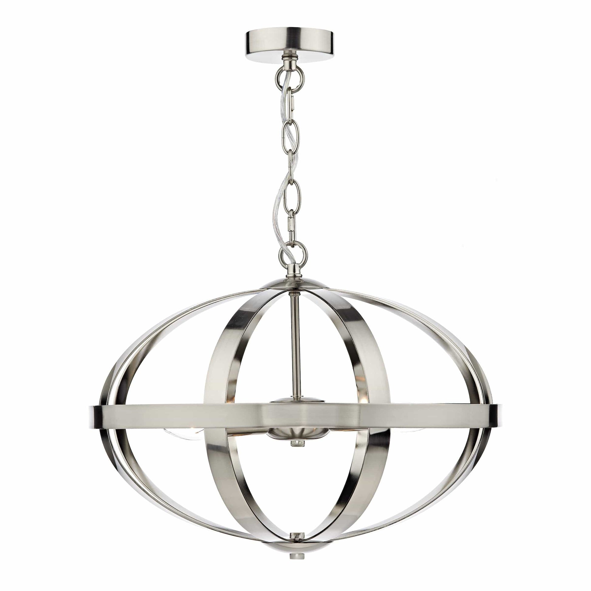 dar lighting Symbol 3 Light Pendant Satin Chrome SYM0346