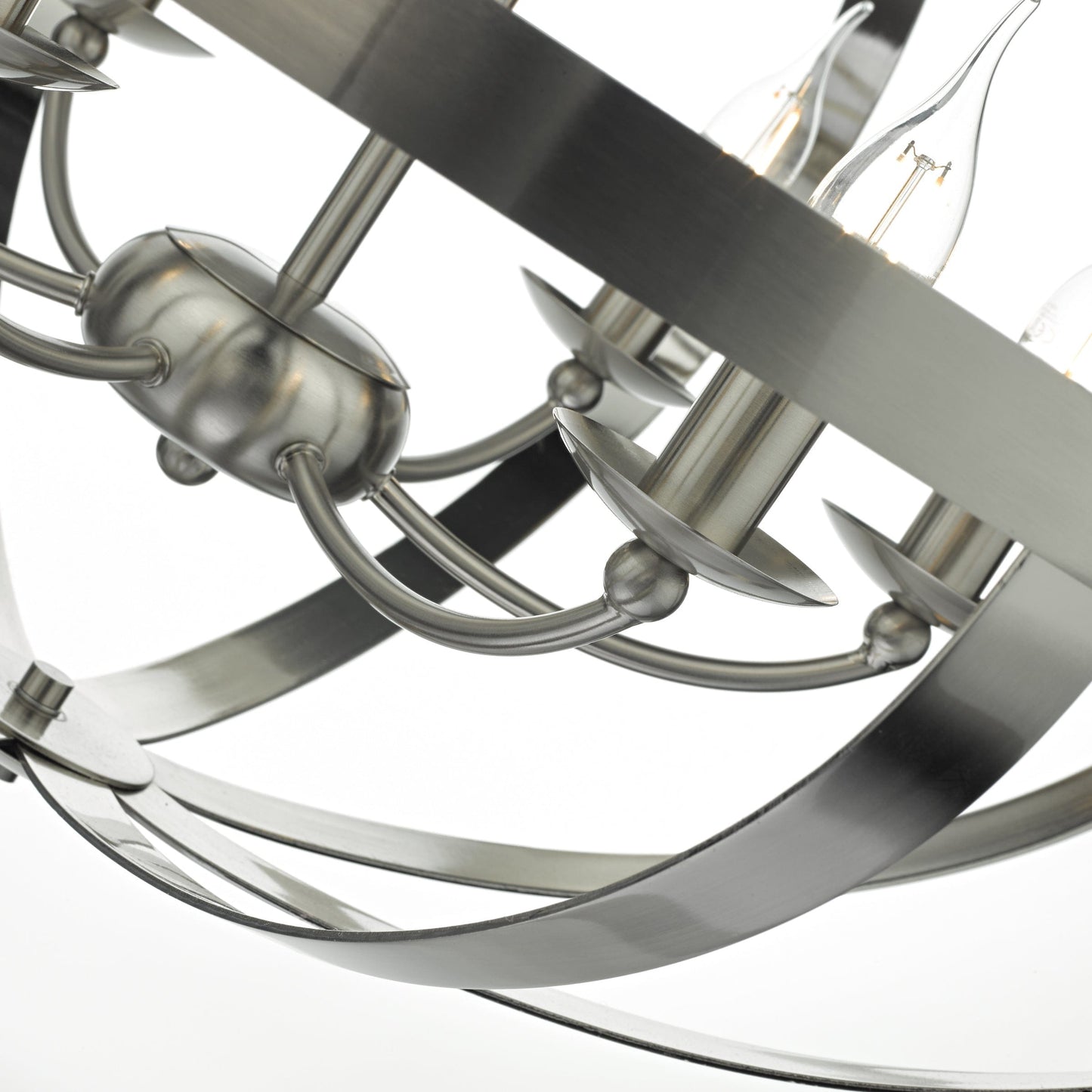 dar lighting Symbol 6lt Pendant Satin Chrome SYM0646