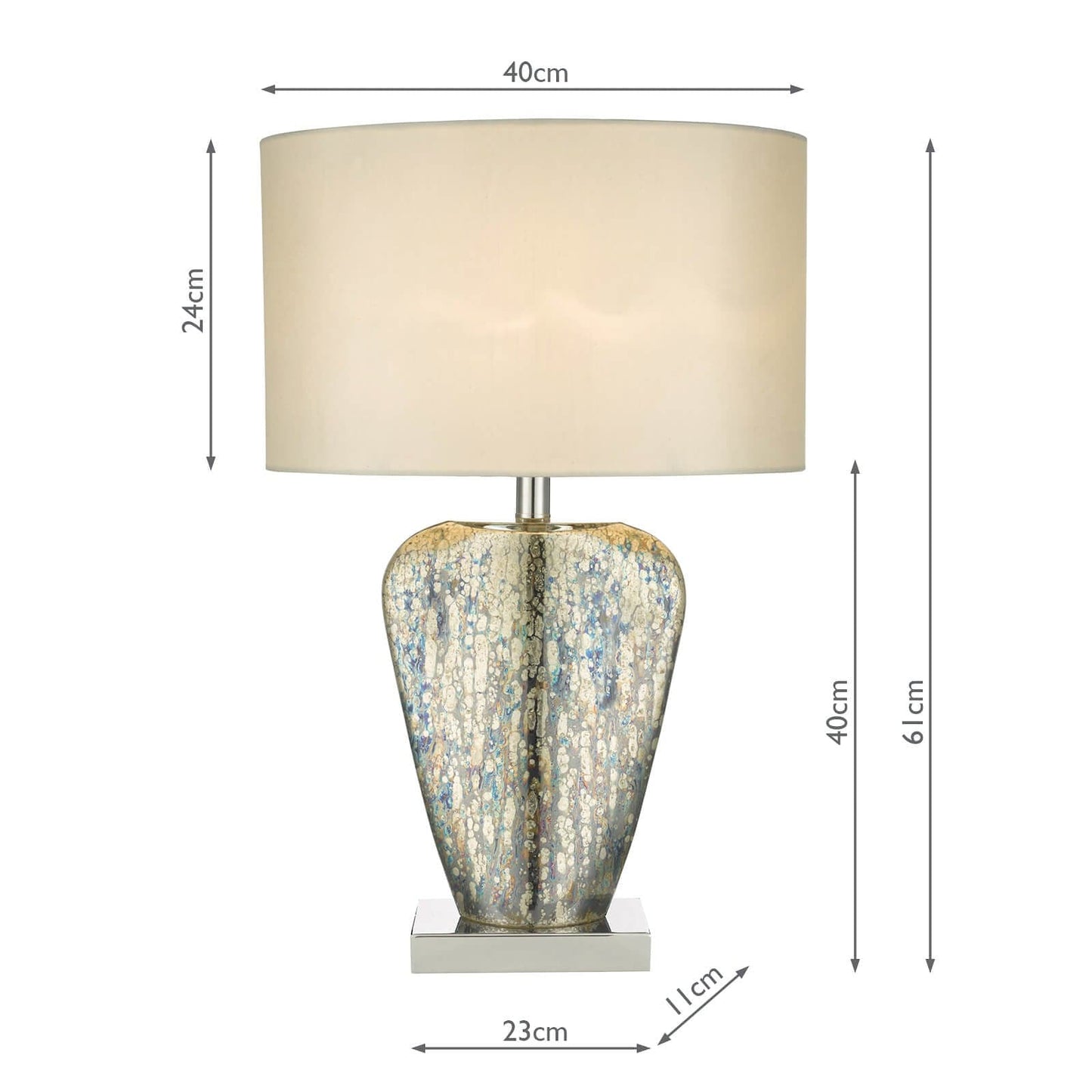 dar lighting Syracuse Table Lamp Mercury Glass With Shade SYR4235