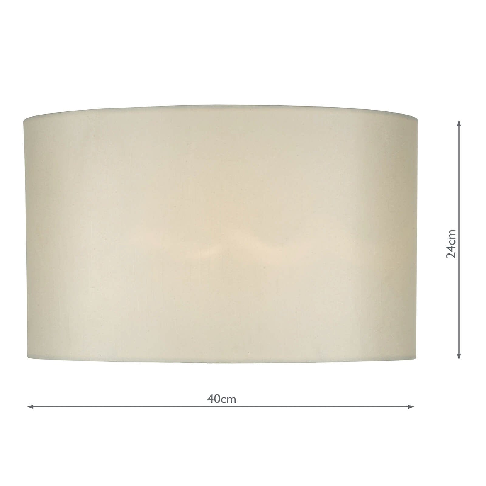 dar lighting Syracuse White Faux Silk Oval Shade 40cm SYR1633