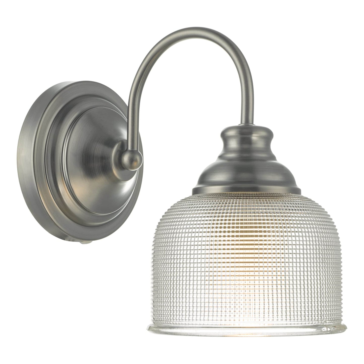 dar lighting Tack Wall Light Antique Chrome & Textured Glass TAC0761