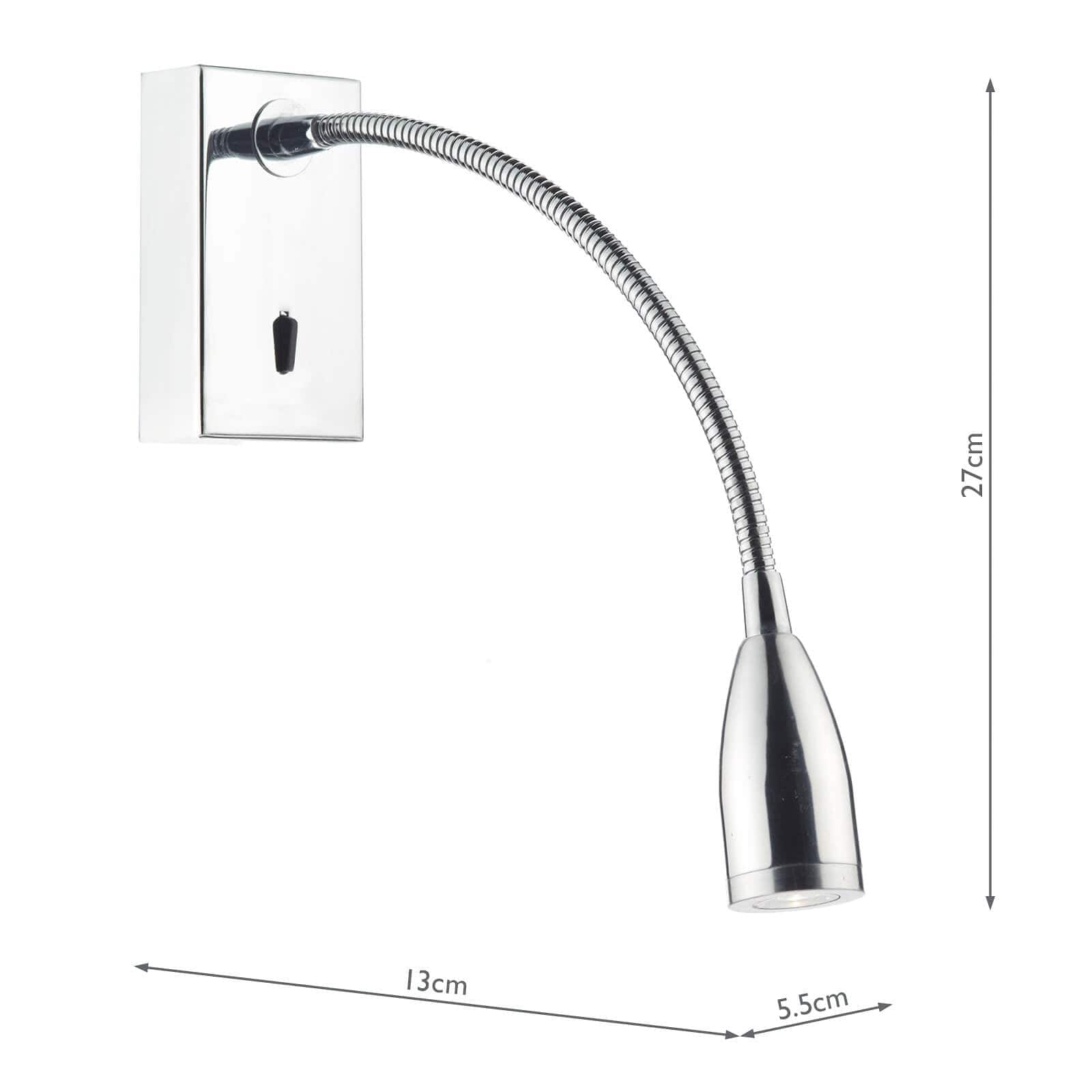 dar lighting Tadley Wall Bracket Polished Chrome LED TAD0750