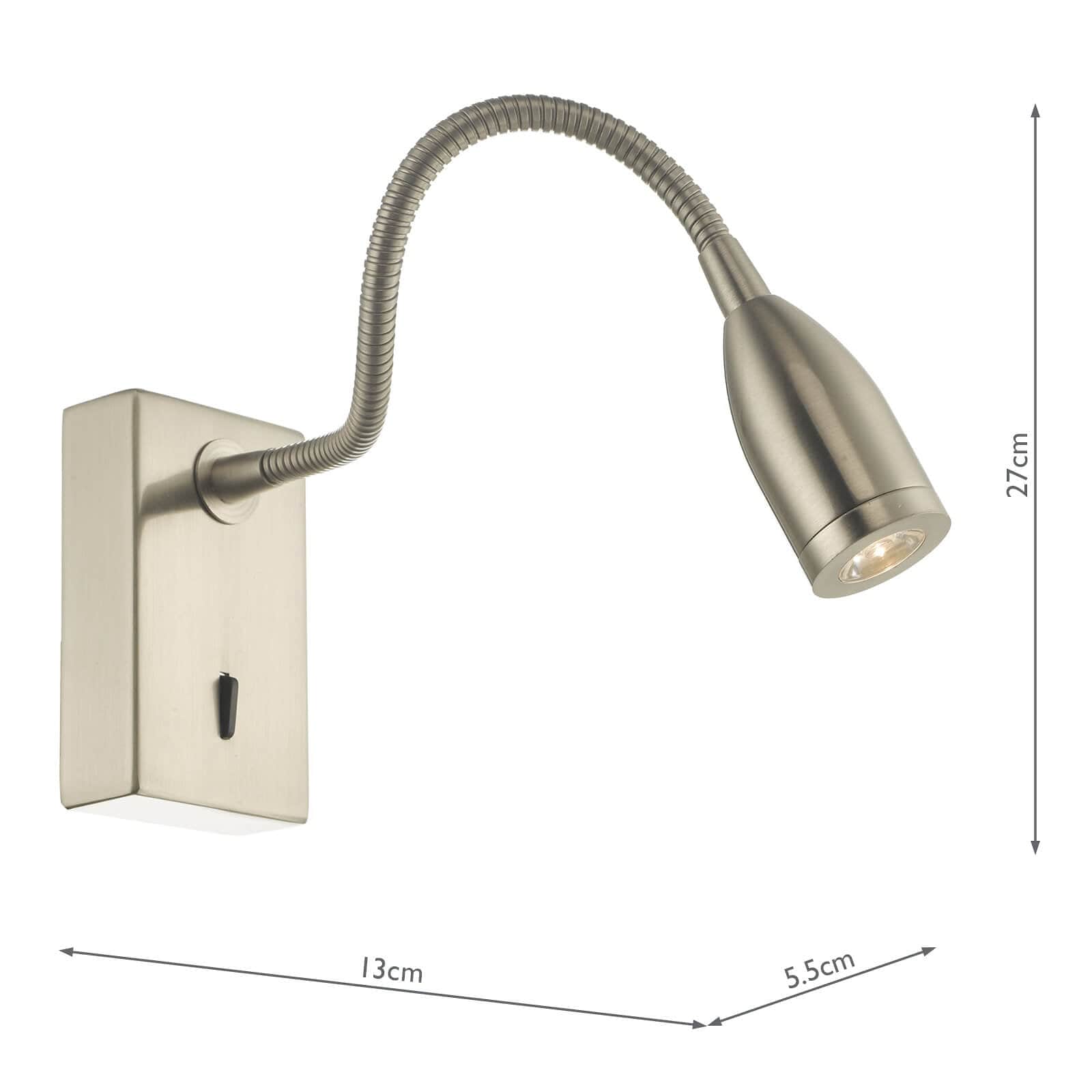 dar lighting Tadley Wall Light Satin Nickel LED TAD0746