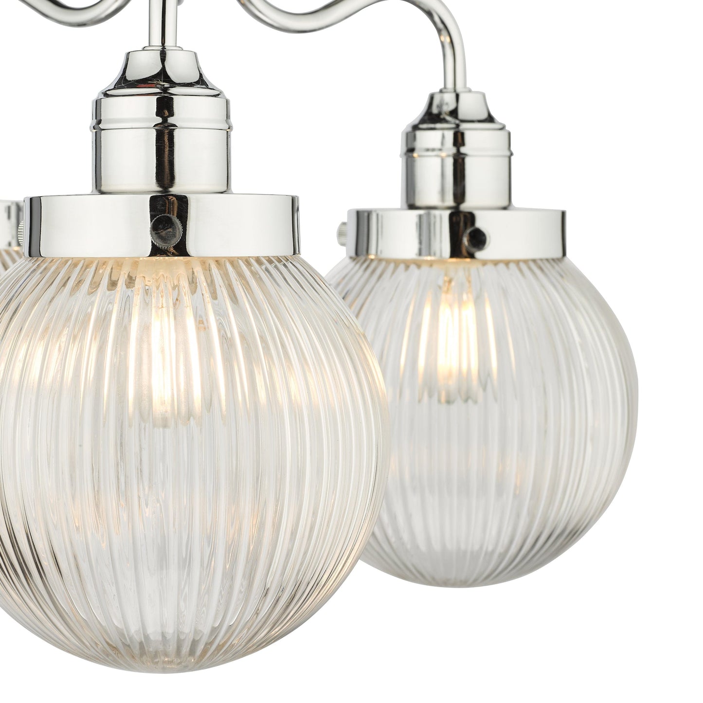 dar lighting Tamara 3 Light Bathroom Semi Flush Polished Chrome Ribbed Glass IP44 TAM5350-IP44