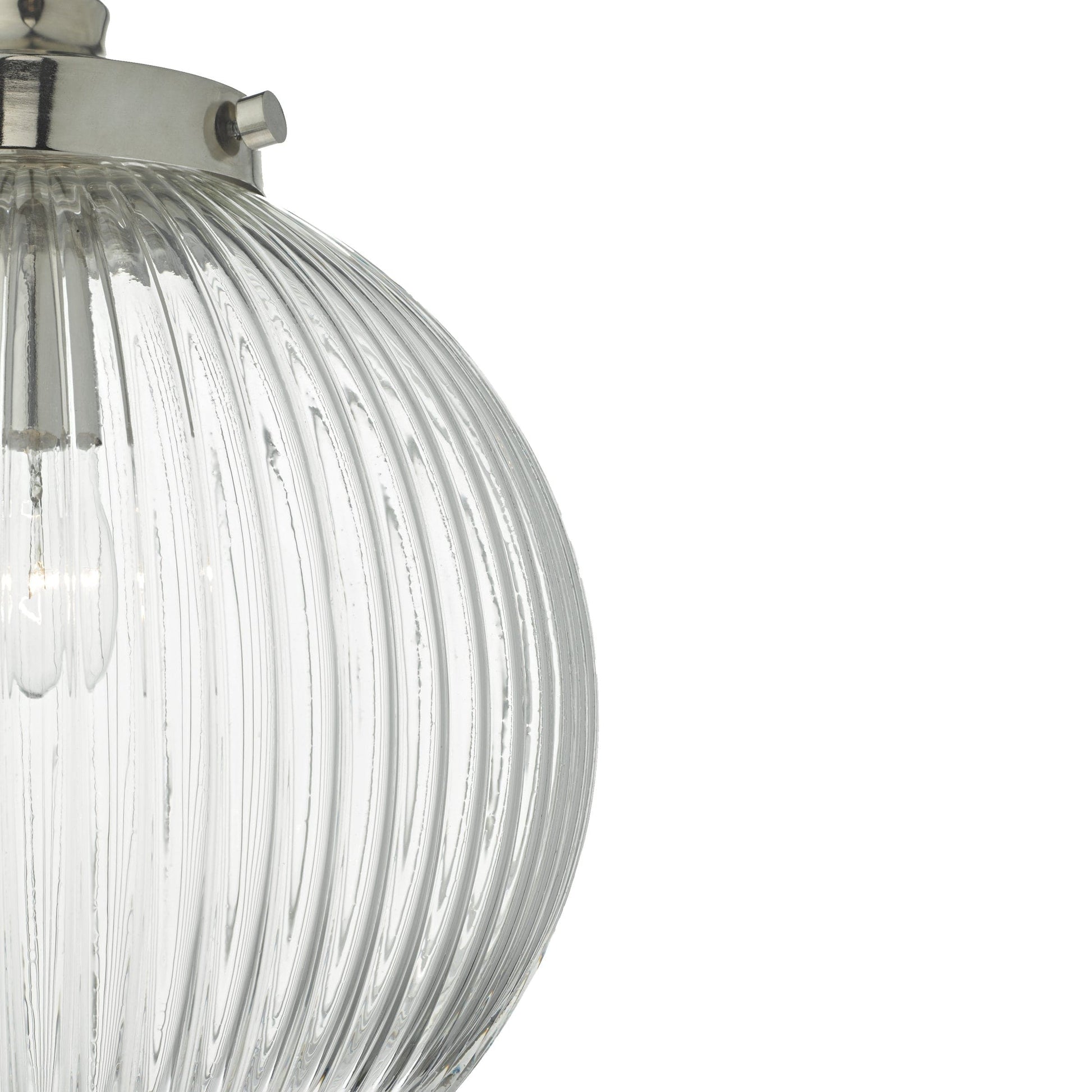 dar lighting Tamara Pendant Satin Nickel & Ribbed Glass TAM0138