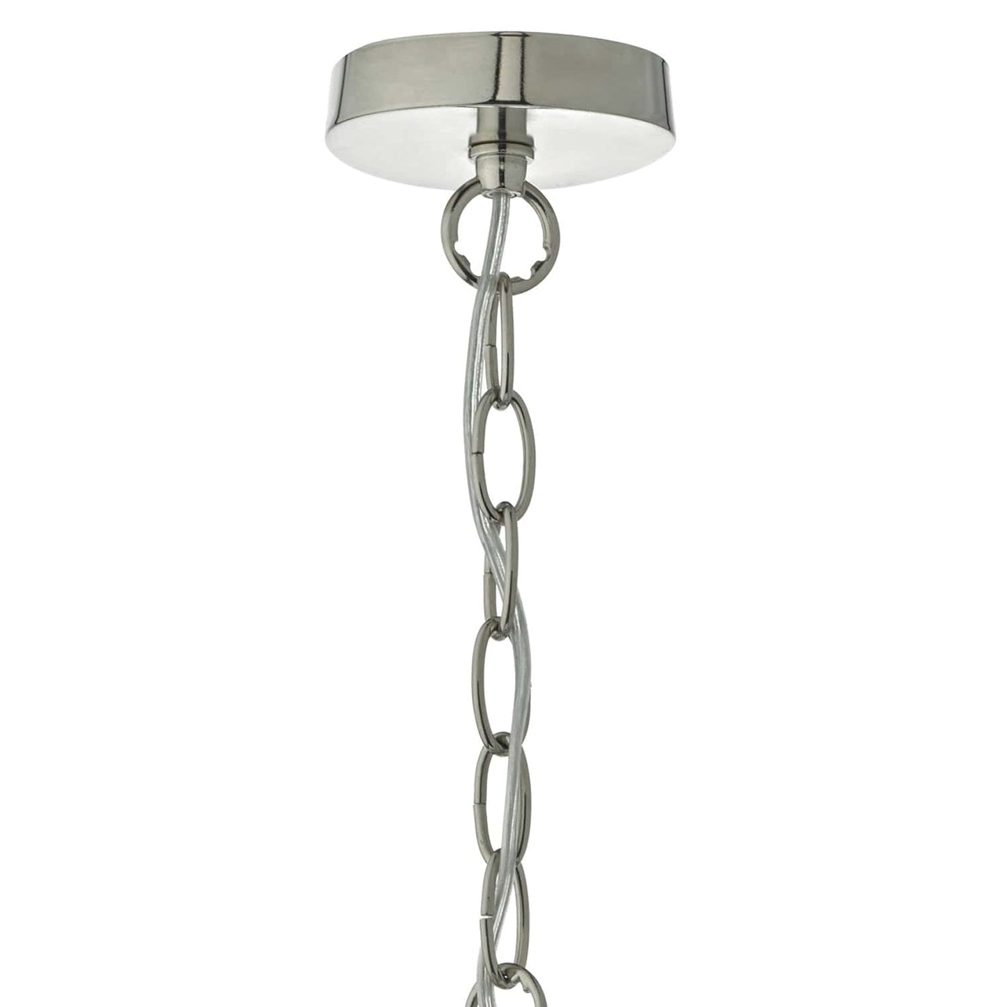 dar lighting Tamara Pendant Satin Nickel & Ribbed Glass TAM0138