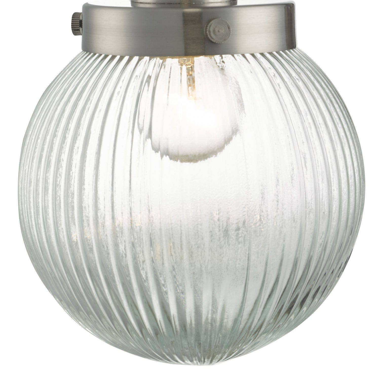 dar lighting Tamara Wall Light Satin Nickel Ribbed Glass TAM0738