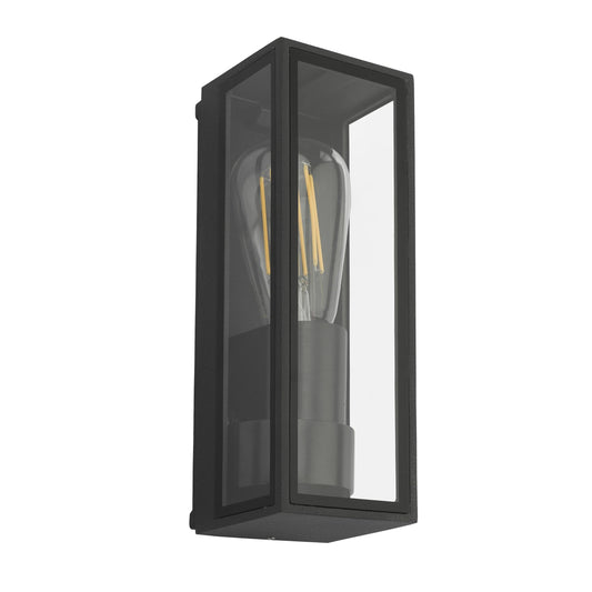 dar lighting Taryn Outdoor Wall Light Matt Grey Glass IP65 TAR1639