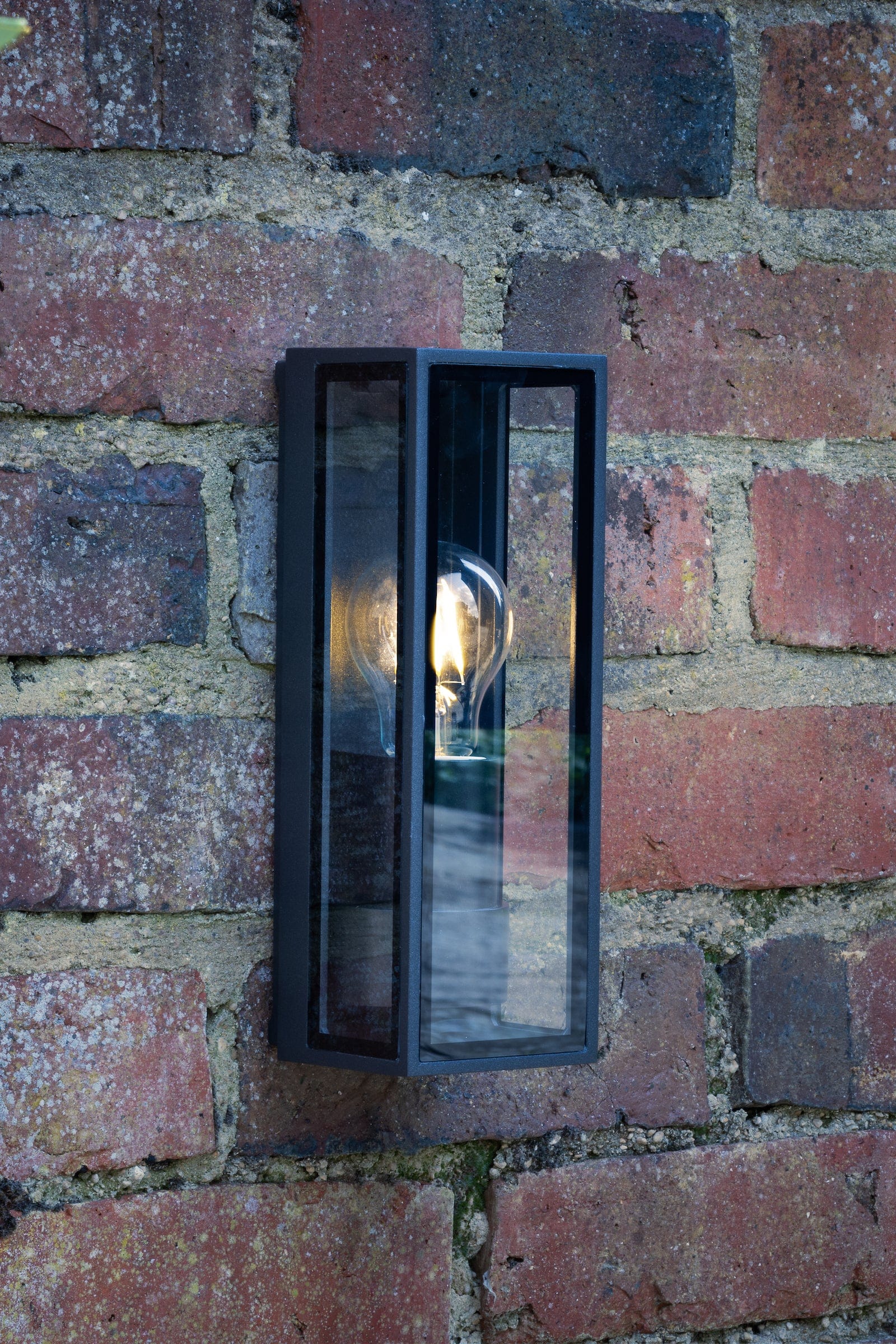 dar lighting Taryn Outdoor Wall Light Matt Grey Glass IP65 TAR1639