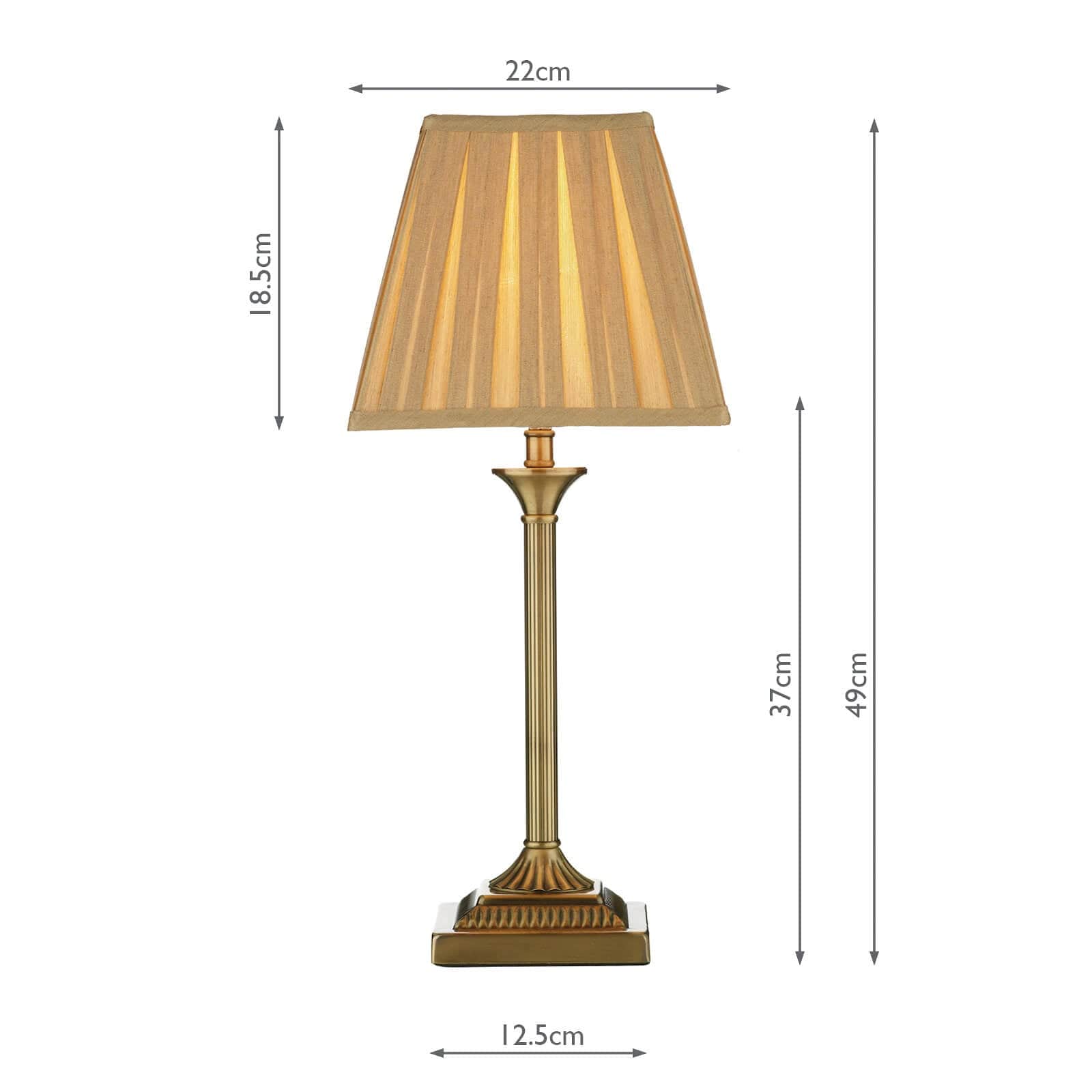 dar lighting Taylor Table Lamp Antique Brass With Shade TAY4075-X