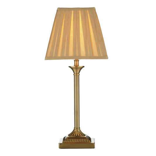 dar lighting Taylor Table Lamp Antique Brass With Shade TAY4075-X