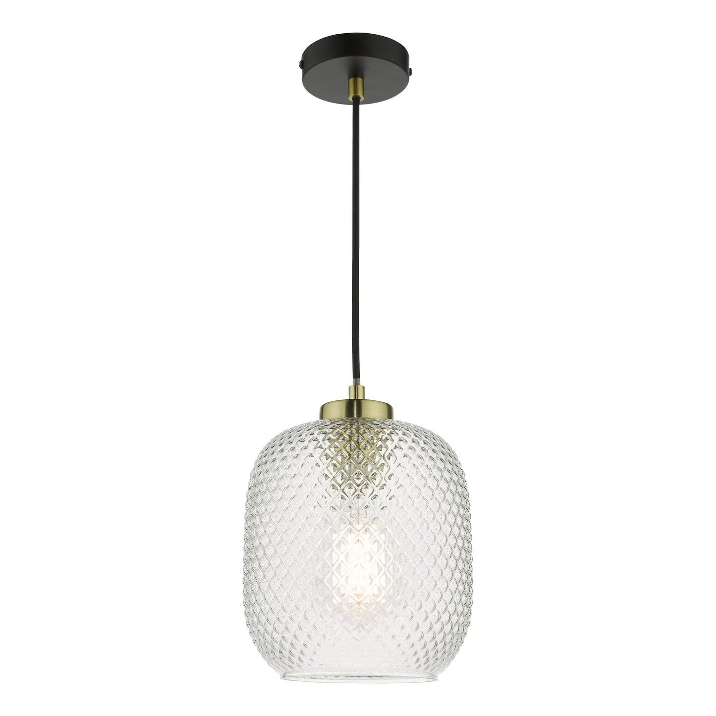 dar lighting Tehya Pendant Matt Black Textured Glass TEH0154