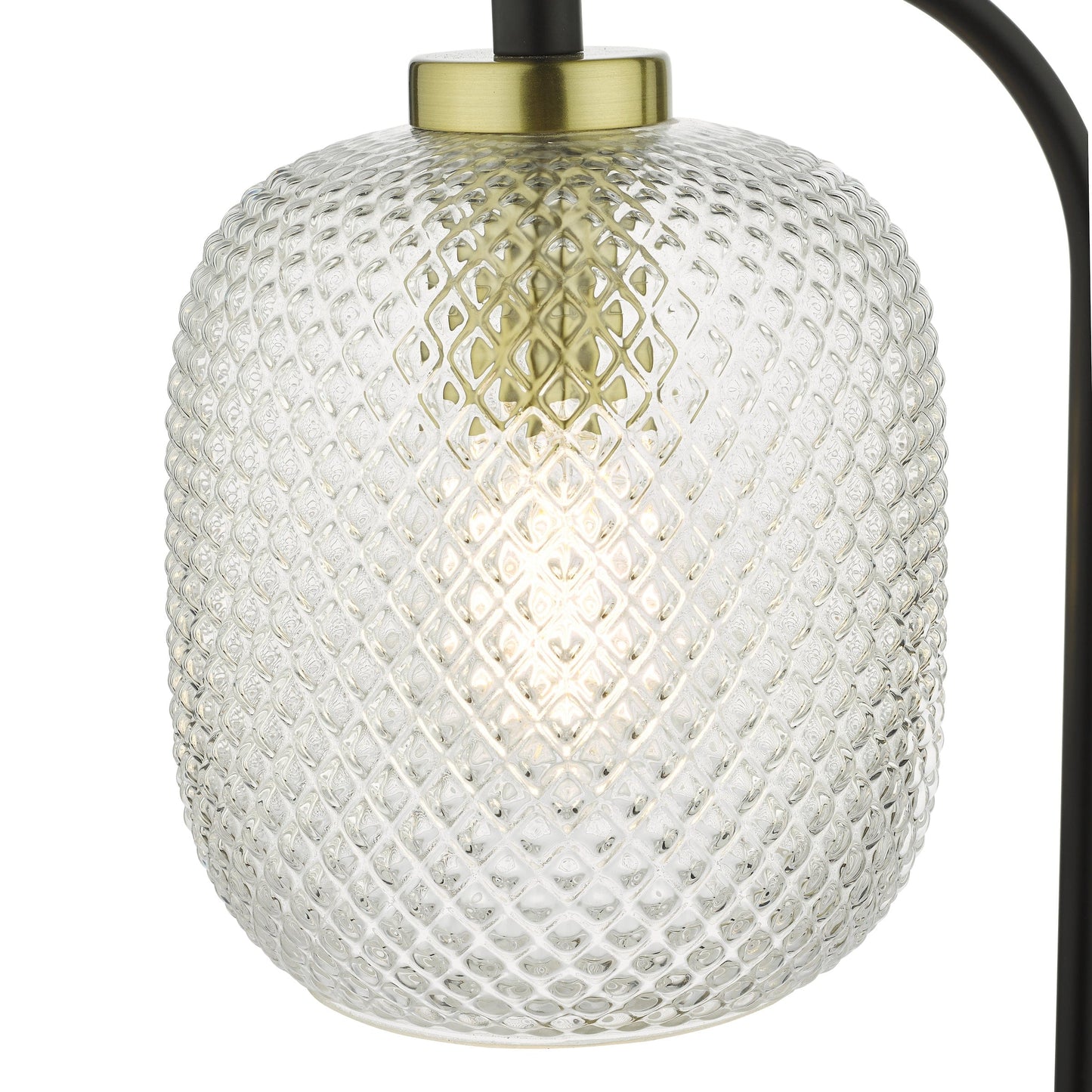 dar lighting Tehya Table Lamp Matt Black Textured Glass TEH4254