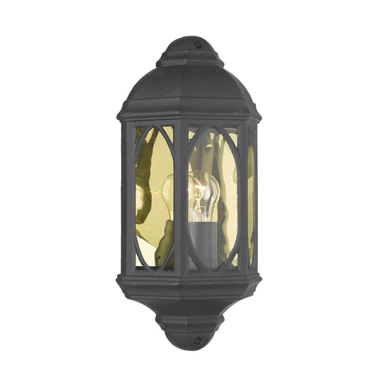 dar lighting Tenby Outdoor Wall Light Black Glass IP43 TEN2122