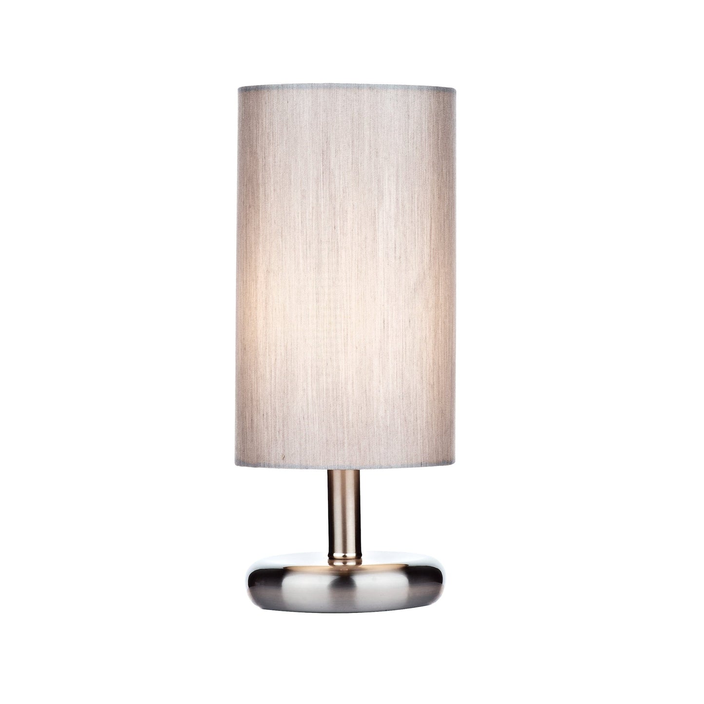 dar lighting Tico Touch Table Lamp - Satin Chrome With Shade TIC4139