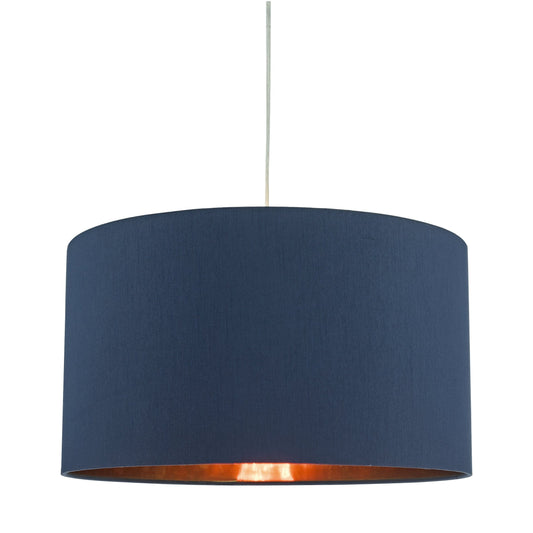 dar lighting Timon Navy Blue Faux Silk Easy Fit Shade 40cm TIM6523