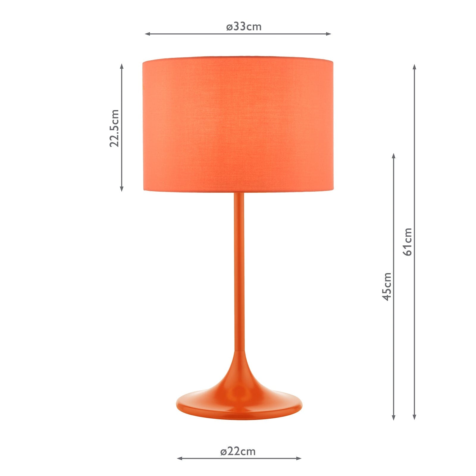 dar lighting Toledo Table Lamp Satin Orange With Shade TOL4211