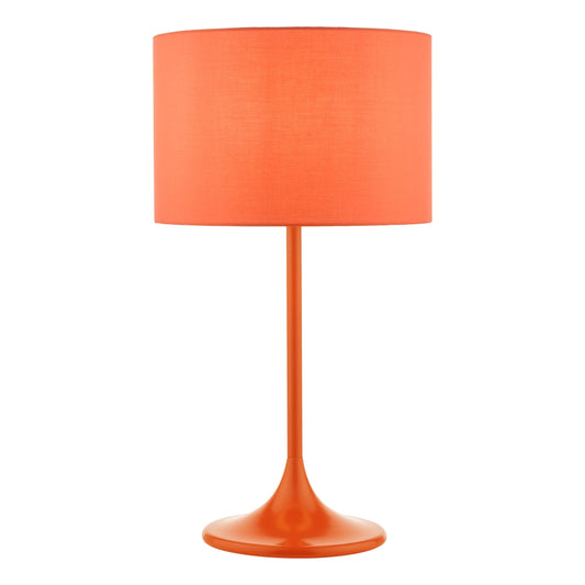 dar lighting Toledo Table Lamp Satin Orange With Shade TOL4211