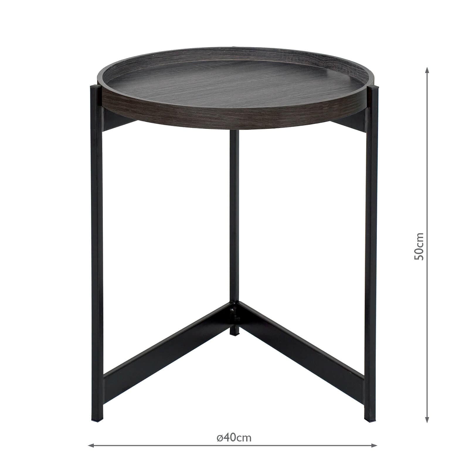 dar lighting Tomal Round Table Dark Oak Style Effect 001TOM001