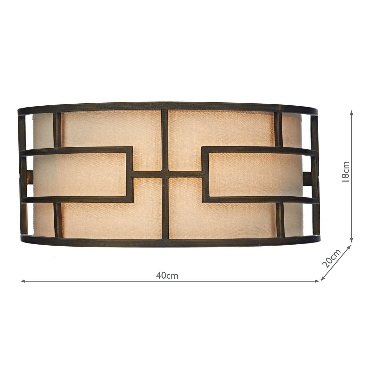 dar lighting Tumola 2 Light Wall Light Bronze With Shade TUM0763