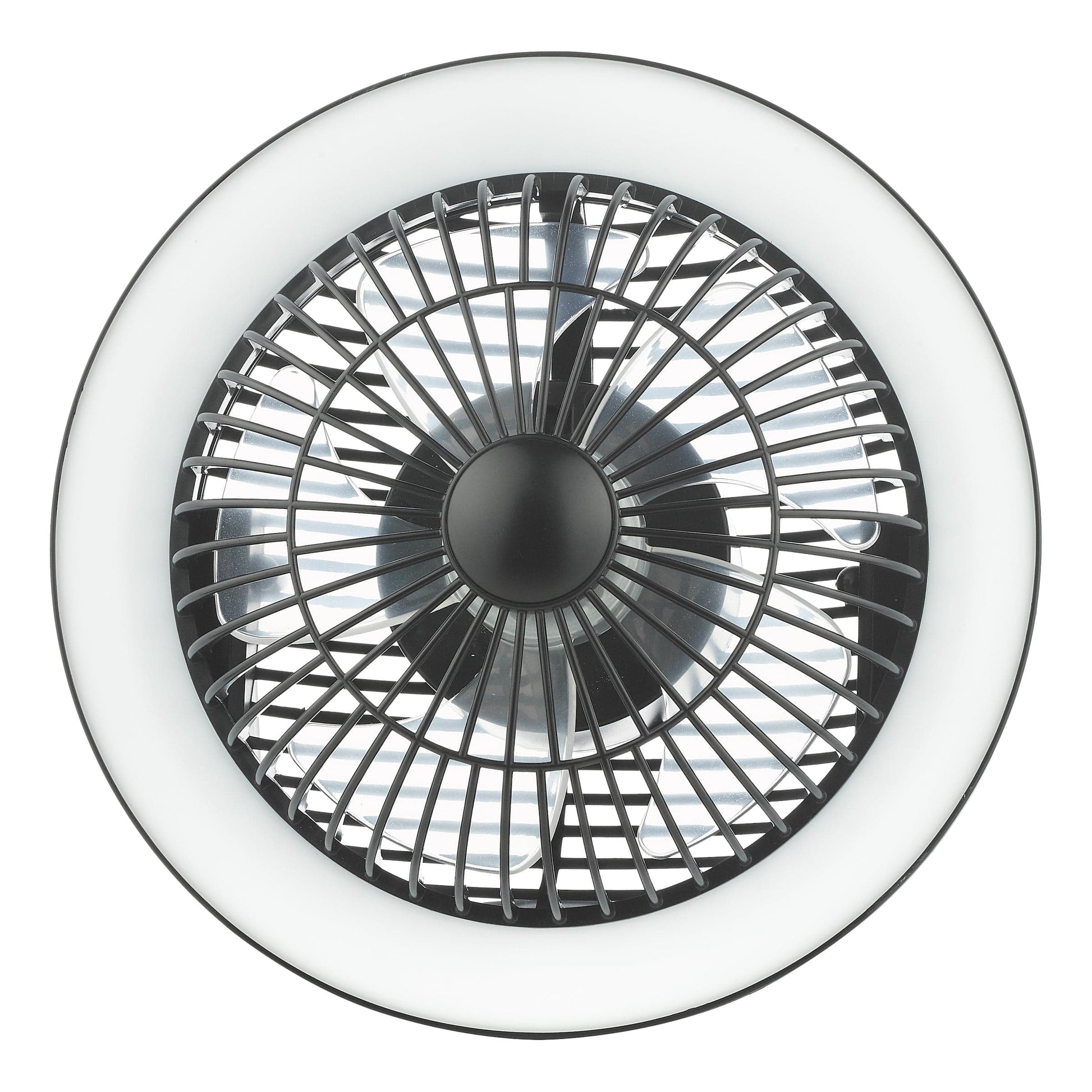 dar lighting Turbo Desk Fan With Lamp Black LED TUR4122