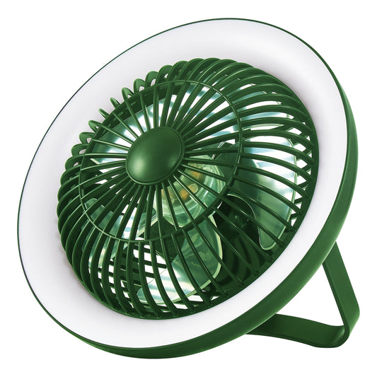 dar lighting Turbo Desk Fan With Lamp Green LED TUR4124