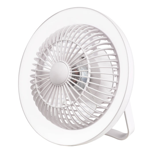 dar lighting Turbo Desk Fan With Lamp White LED TUR412