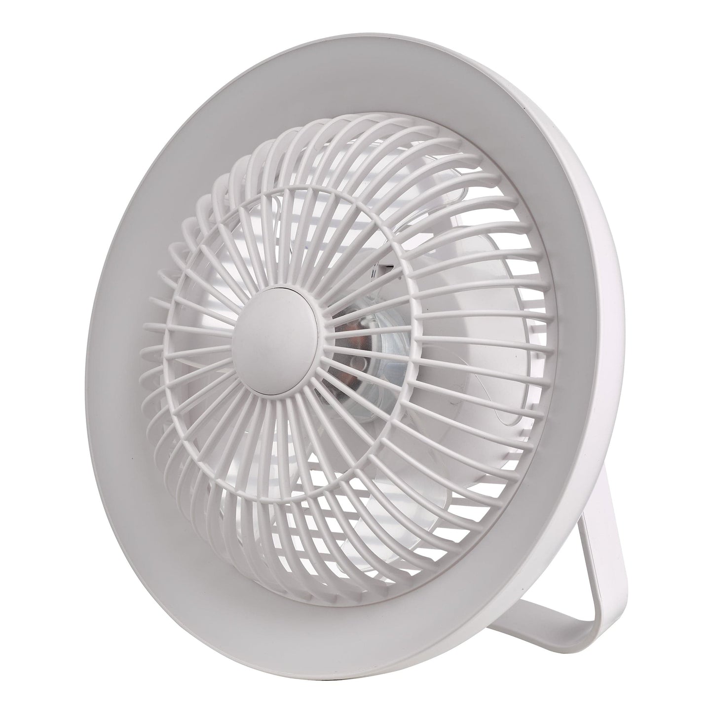 dar lighting Turbo Desk Fan With Lamp White LED TUR412