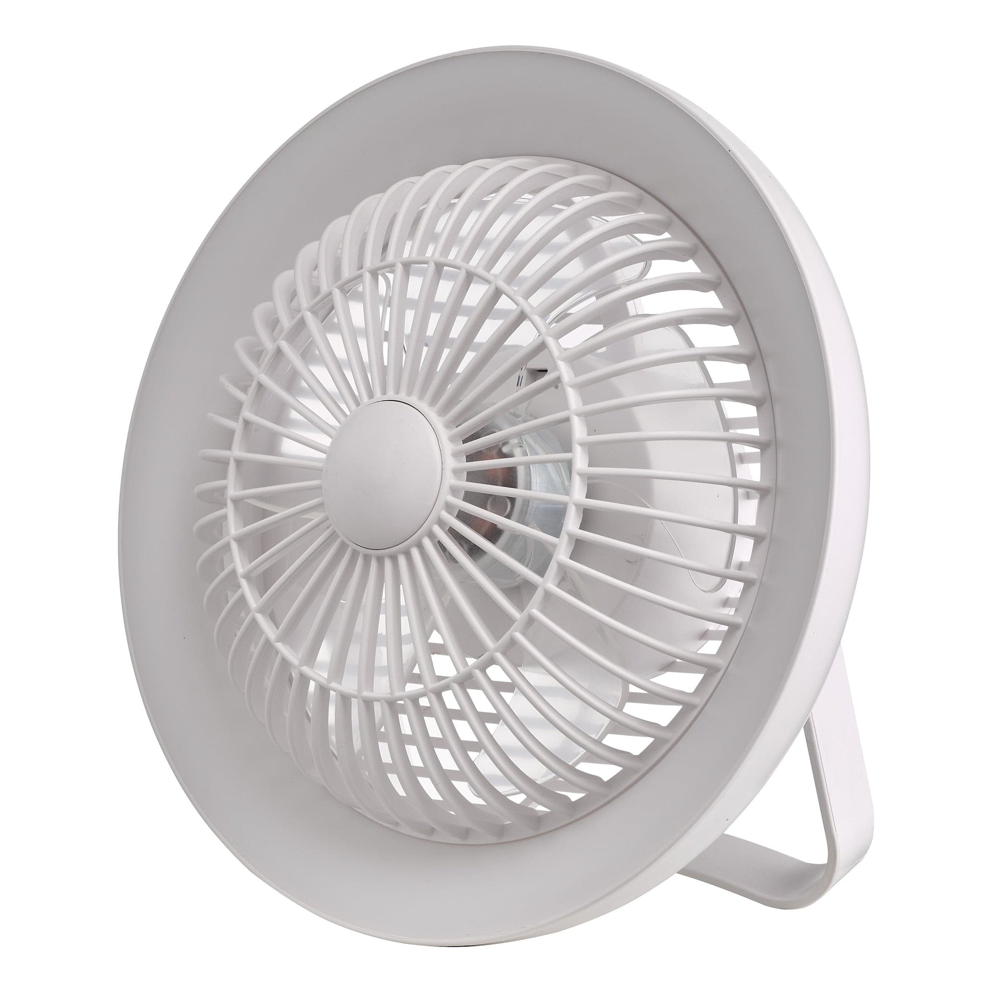 dar lighting Turbo Desk Fan With Lamp White LED TUR412