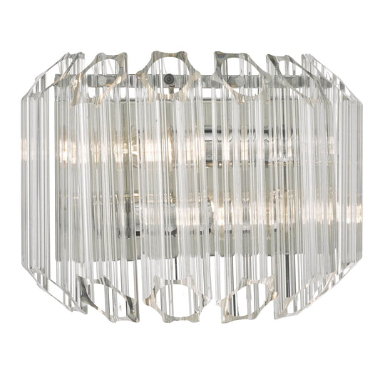 dar lighting Tuvalu 2 Light Wall Light Glass & Polished Chrome TUV0908