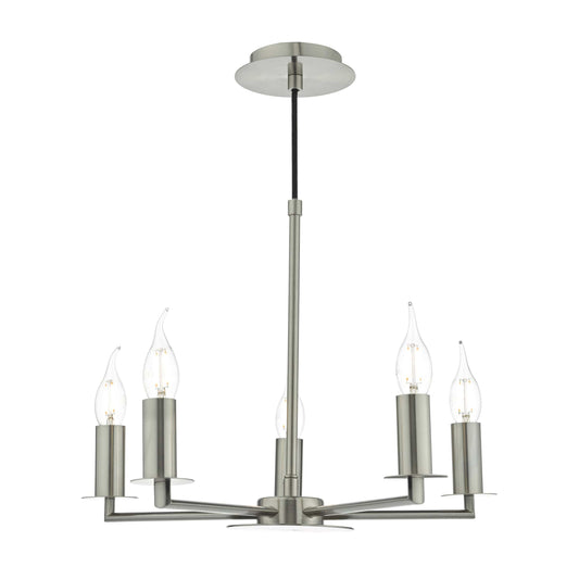 dar lighting Tyler 5lt Pendant Satin Nickel Fitting Only TYL0538