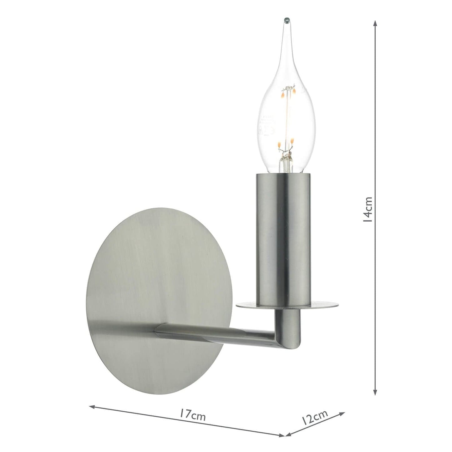 dar lighting Tyler Wall Light Satin Nickel Fitting Only TYL0738