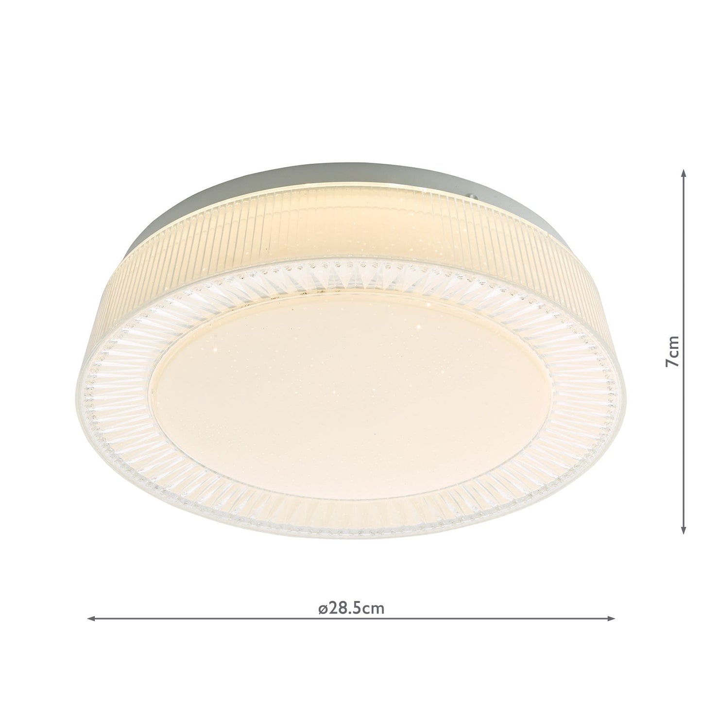 dar lighting Udell Flush White Acrylic LED UDE522