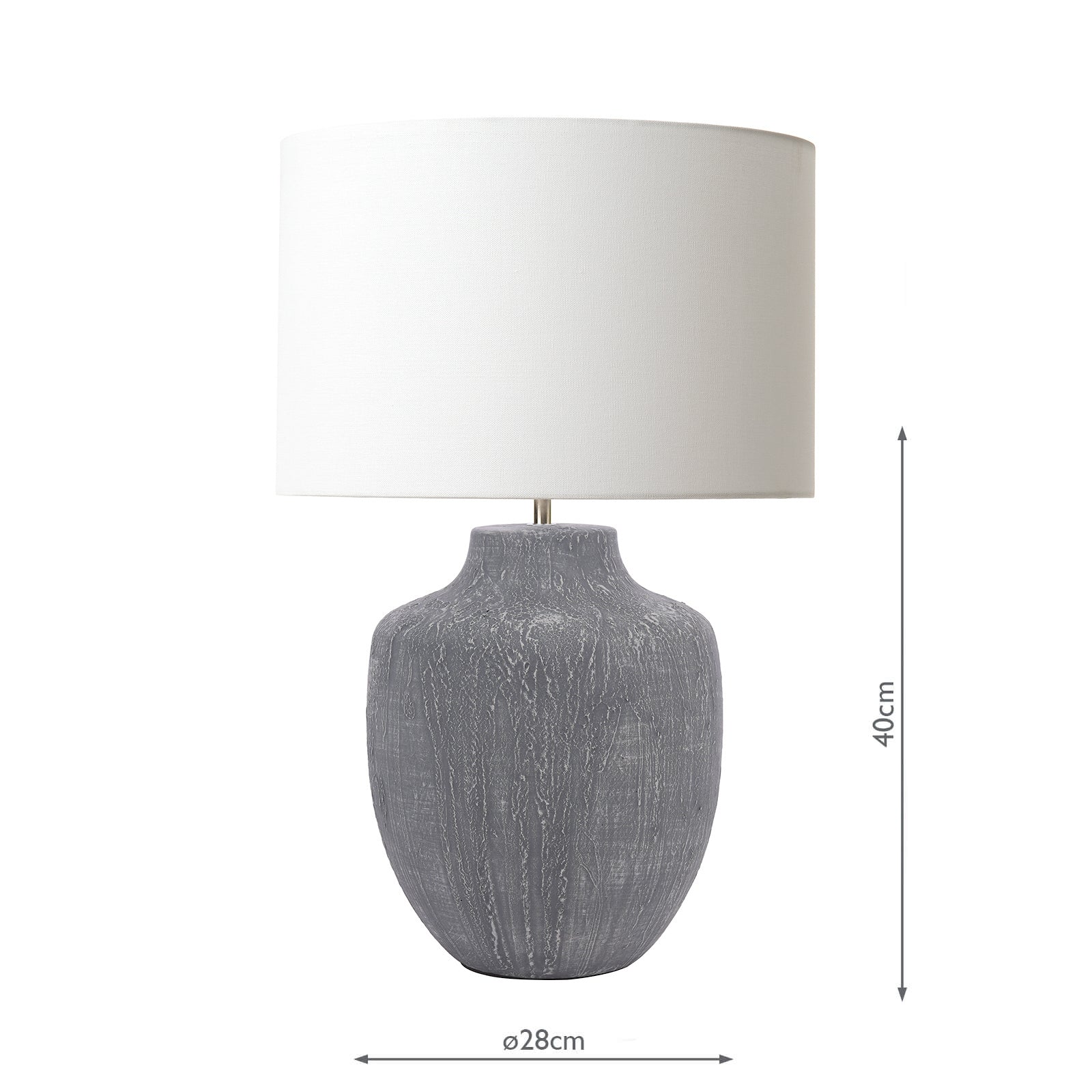 dar lighting Udine Table Lamp Textured Grey Base Only UDI4239