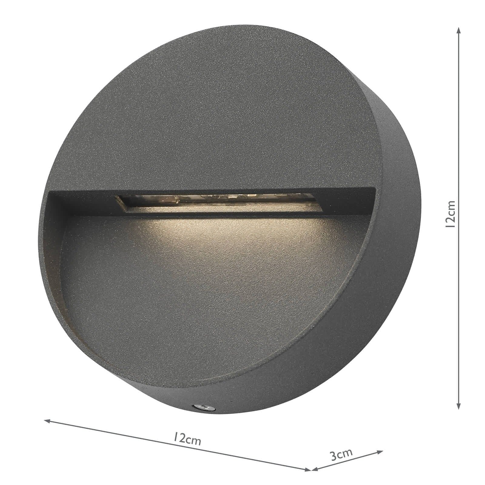 dar lighting Ugo Outdoor Wall Light Round Eyelid Anthracite IP65 LED UGO2139