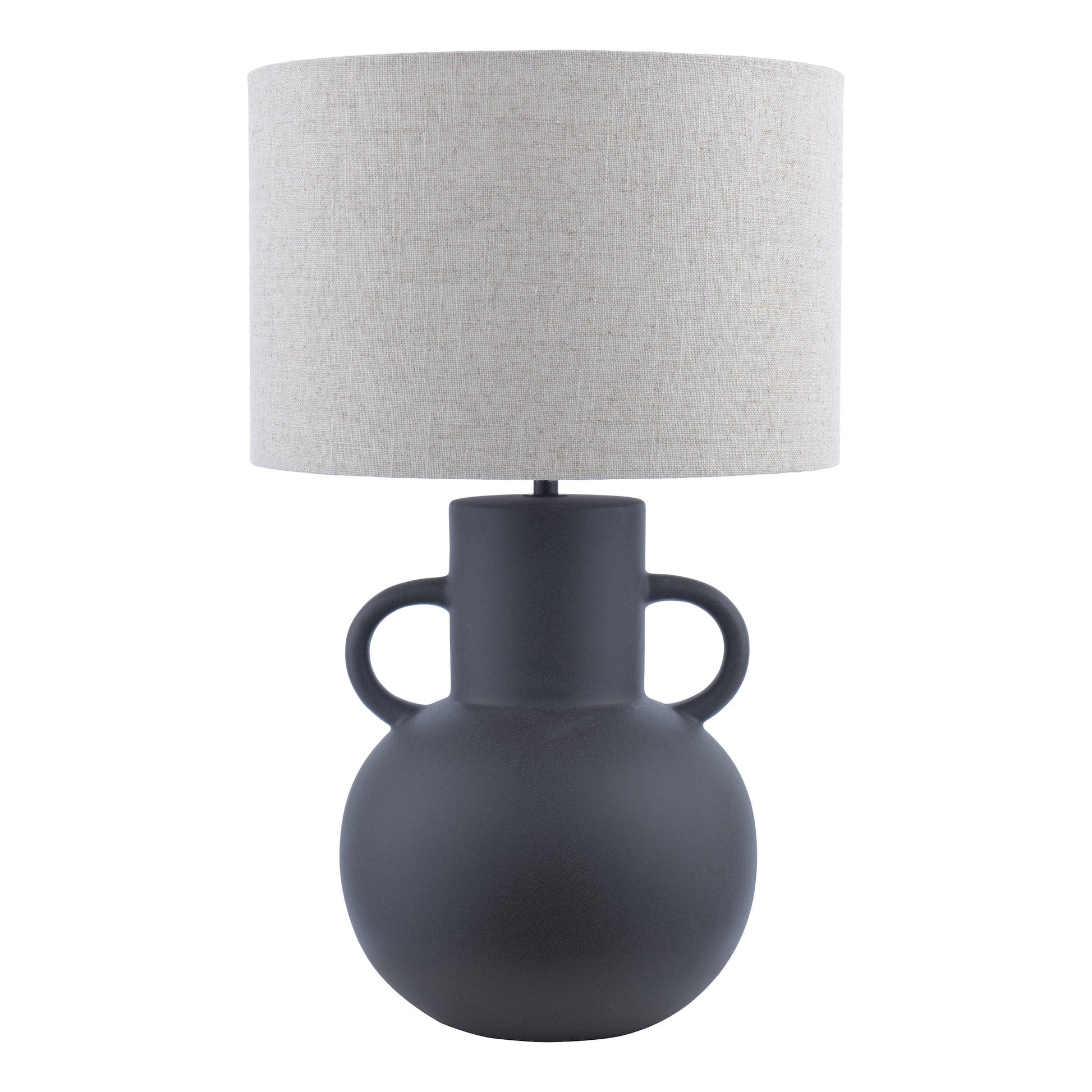dar lighting Urn Ceramic Table Lamp Black With Shade URN4222