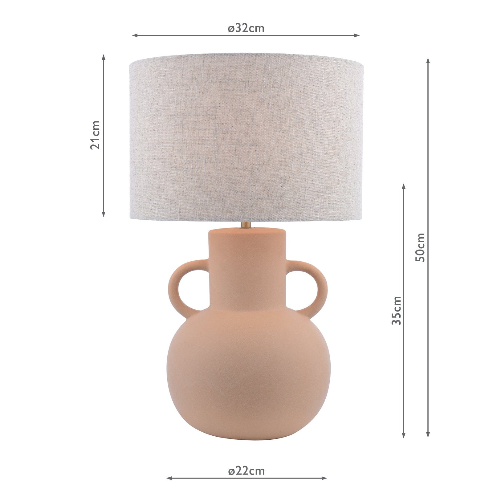 dar lighting Urn Ceramic Table Lamp Terracotta With Shade URN4211