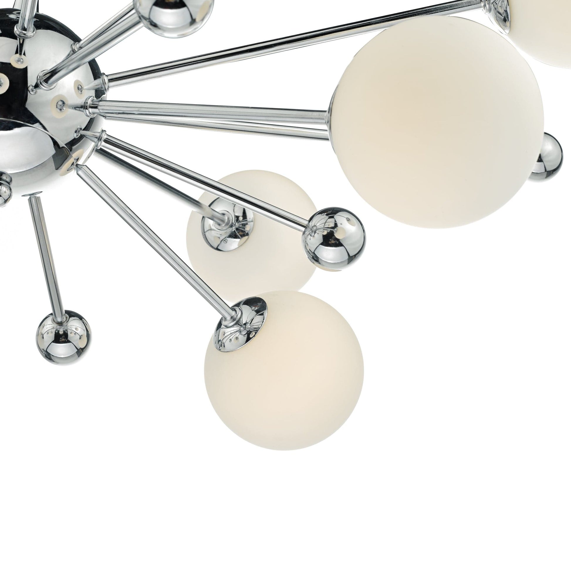 dar lighting Ursa 10 Light Pendant Polished Chrome Opal Glass URS2350