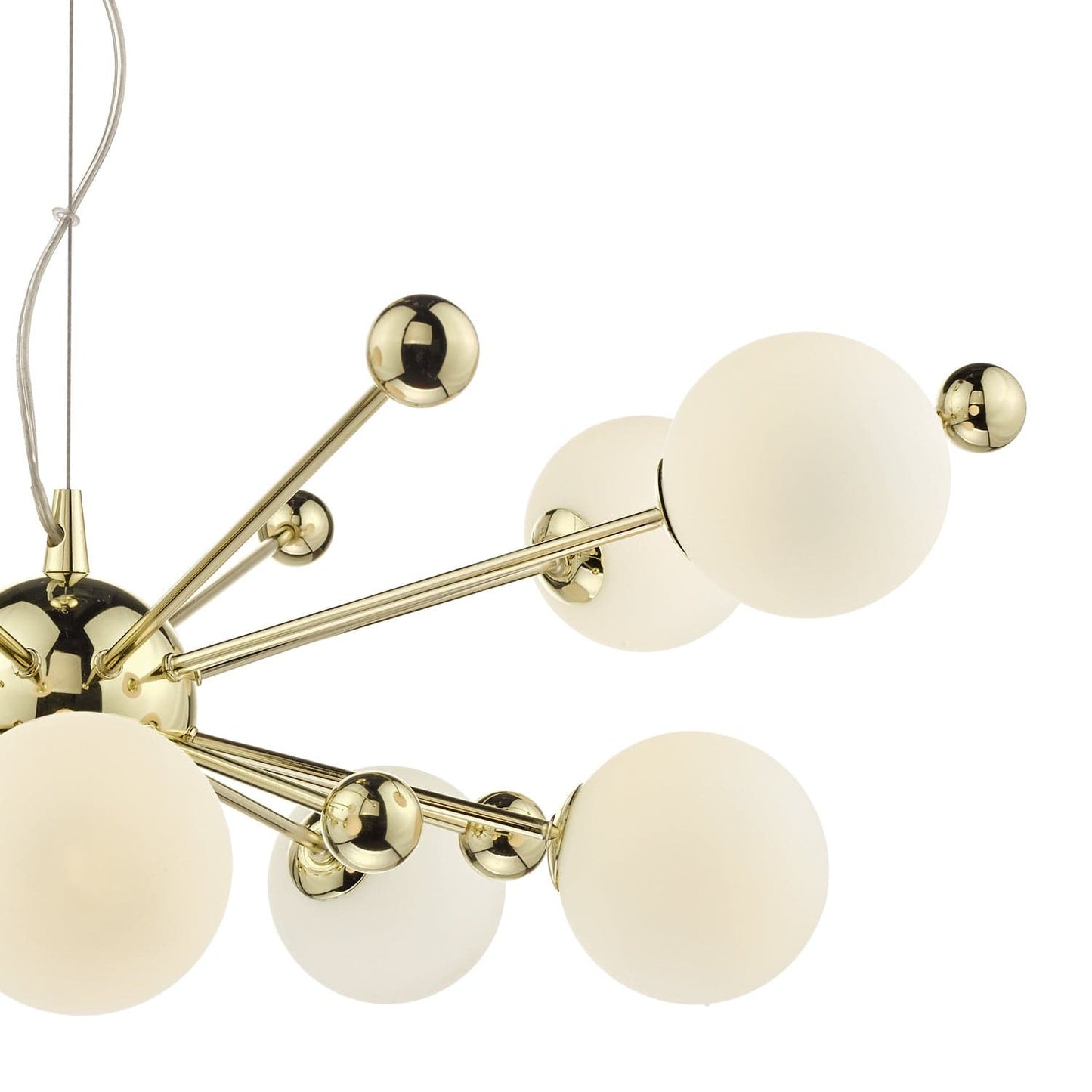 dar lighting Ursa 10 Light Pendant Polished Gold Opal Glass URS2335