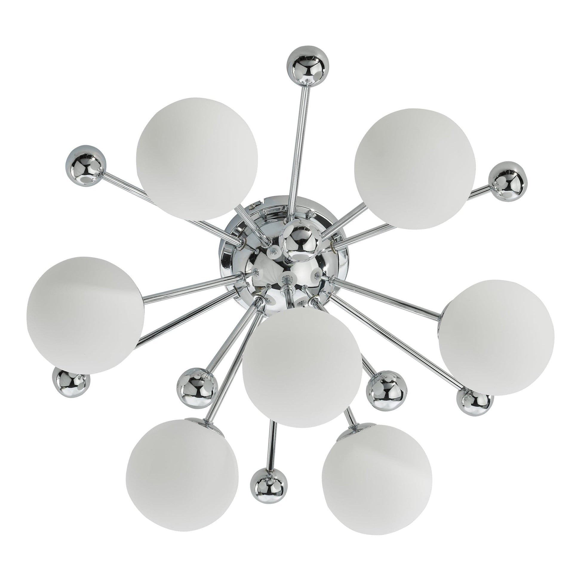 dar lighting Ursa 7 Light Flush Polished Chrome and Opal Glass URS5050