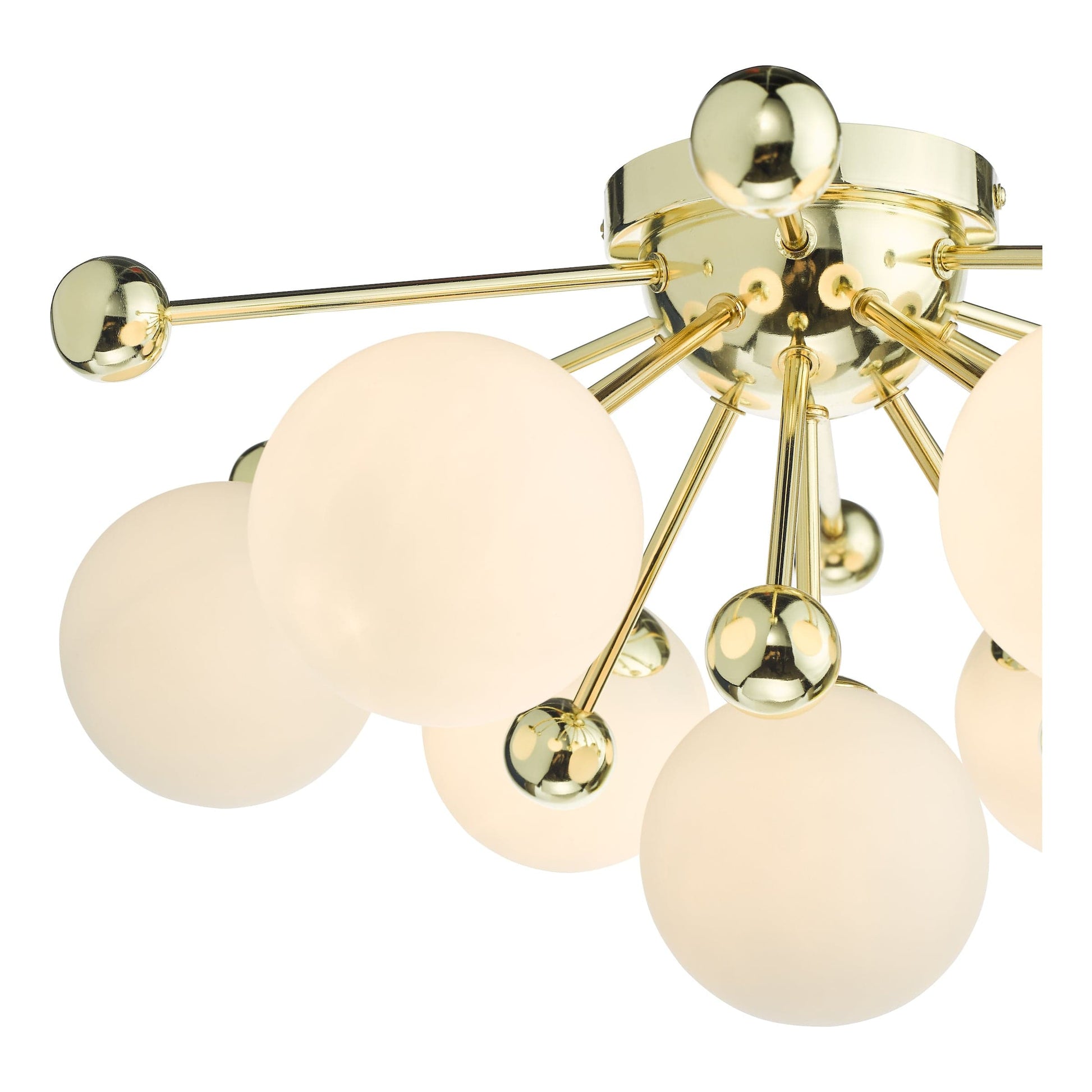 dar lighting Ursa 7 Light Flush Polished Gold and Opal Glass URS5035