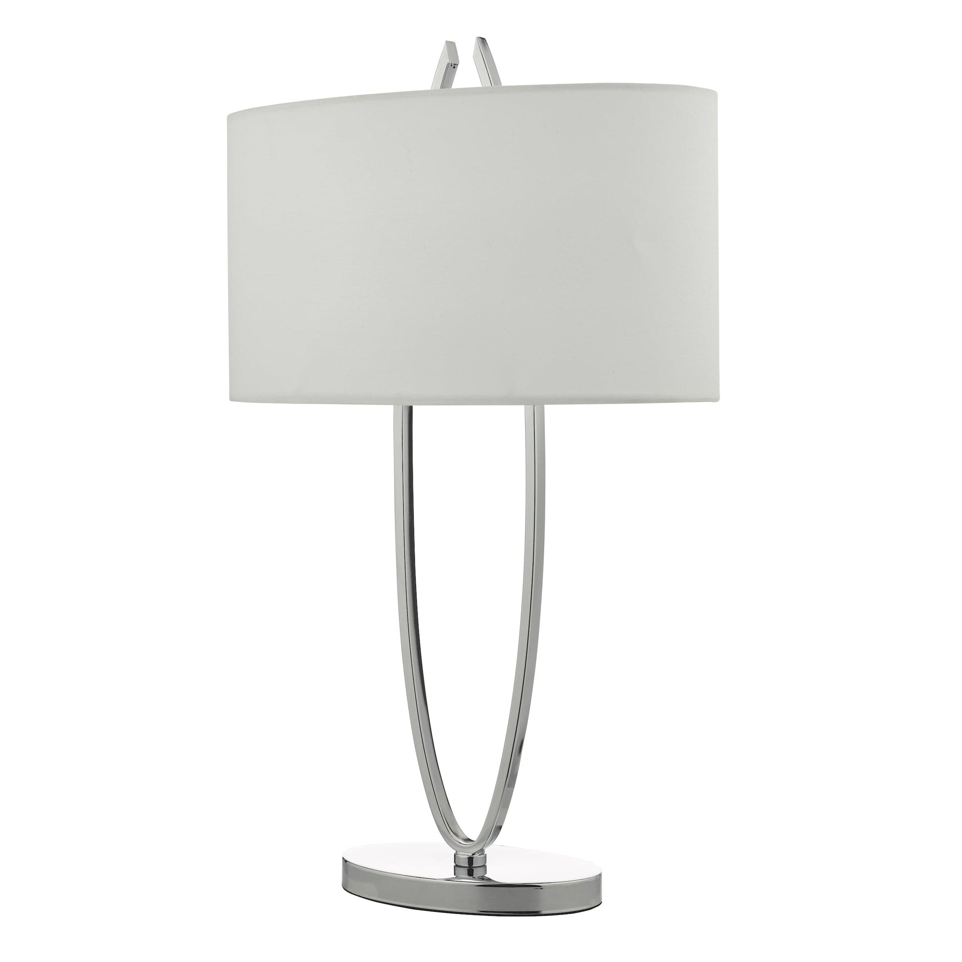 dar lighting Utara Table Lamp Polished Chrome With Shade UTA4250