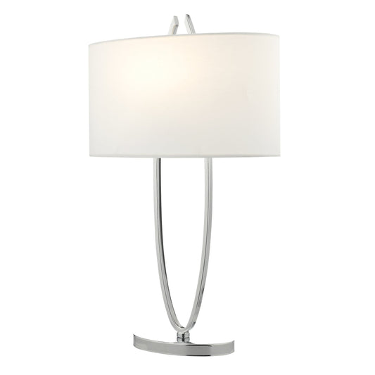 dar lighting Utara Table Lamp Polished Chrome With Shade UTA4250