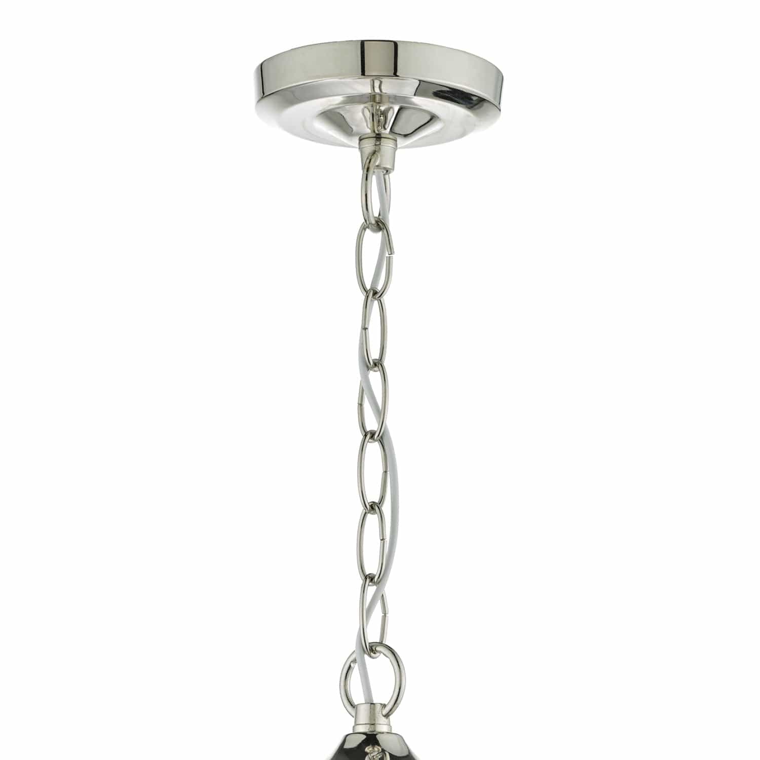 dar lighting Vanessa 3 Light Pendant Polished Nickel & Glass VAN0338