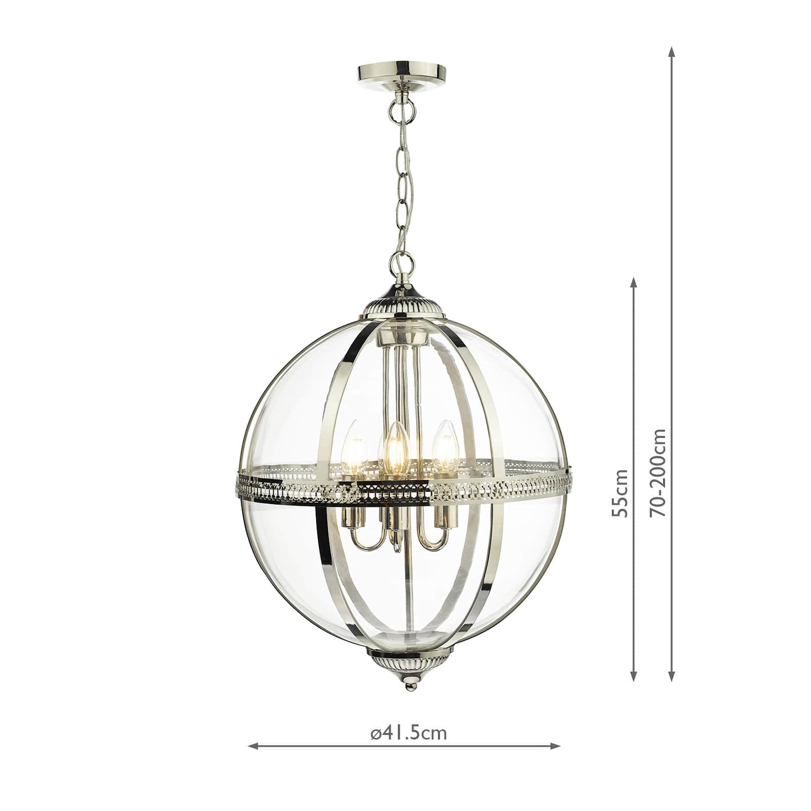 dar lighting Vanessa 5 Light Pendant Polished Nickel And Clear VAN0538