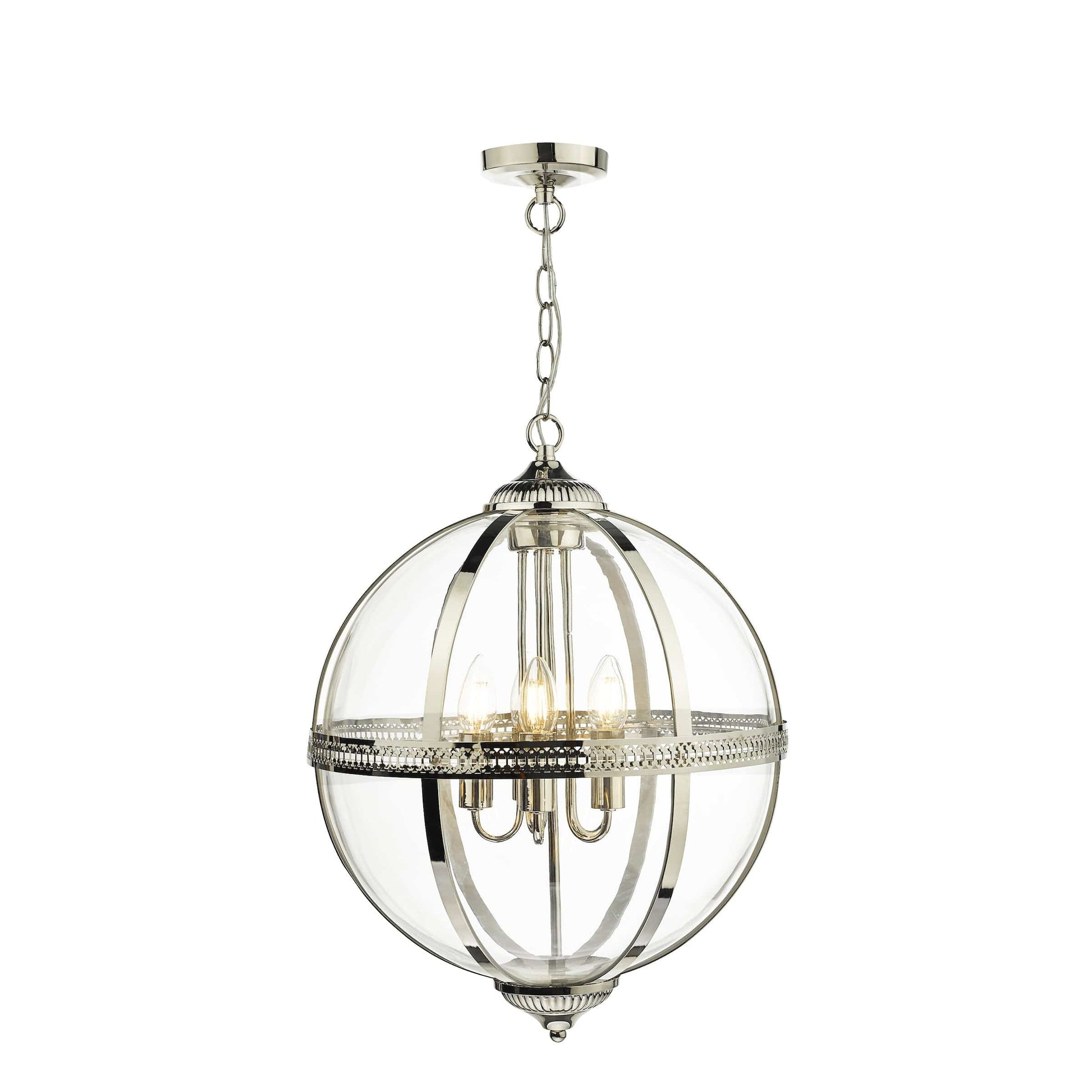 dar lighting Vanessa 5 Light Pendant Polished Nickel And Clear VAN0538