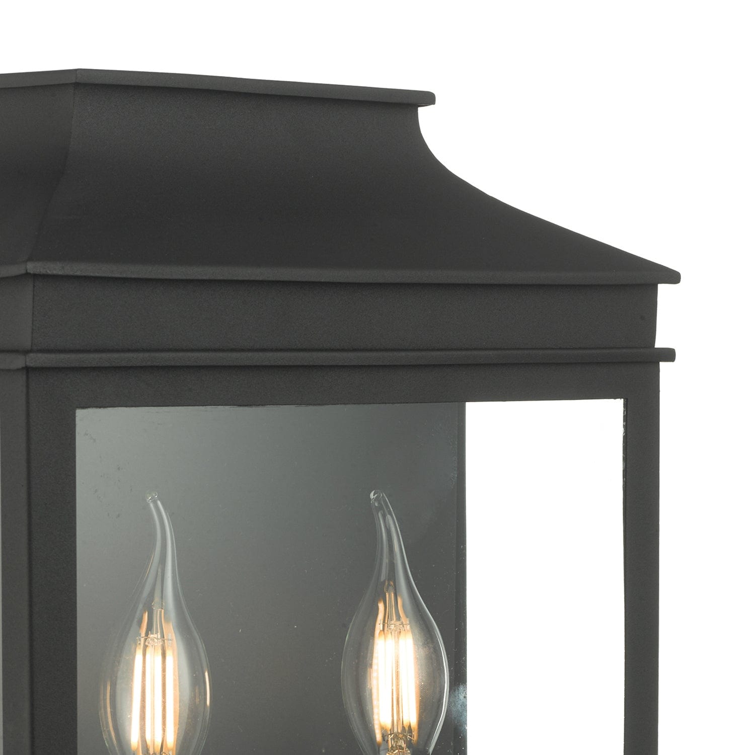 dar lighting Vapour 2 Light Coach Lantern Outdoor Wall Light Matt Black IP44 VAP5022