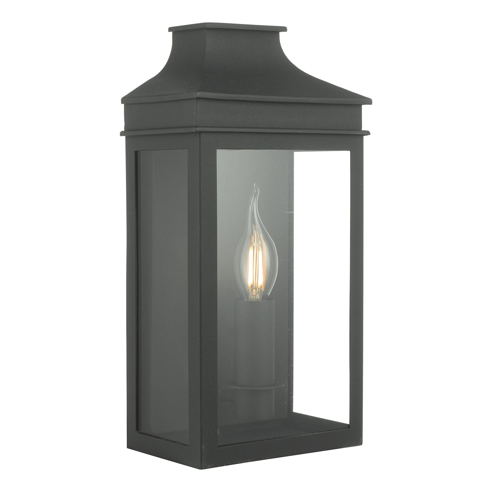 dar lighting Vapour Coach Lantern Outdoor Wall Light Matt Black IP44 VAP5222